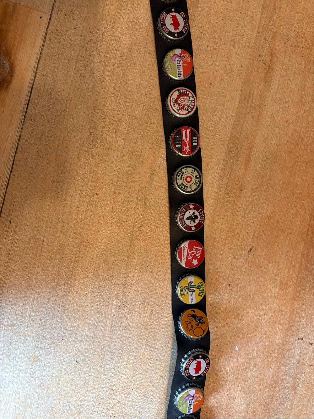 Little Earth Black Belt with Colorful Bottle Cap Accents - Picture 3 of 8